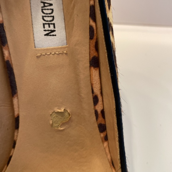 Steve Madden Women’s Heels, fur dyed leopard print, 4.5 inch heels , Size 10 M - Picture 14 of 14